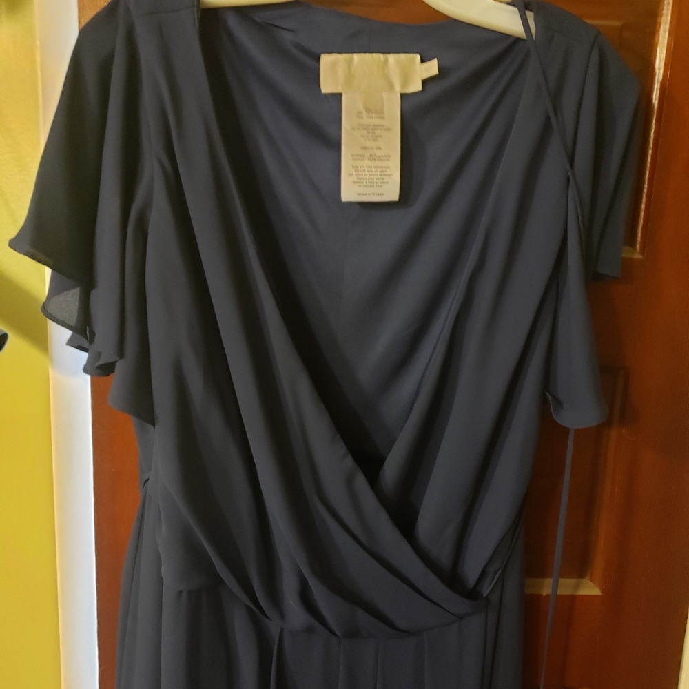 David's Bridal Flutter Sleeve Georgette Wrap Bridesmaid Dress